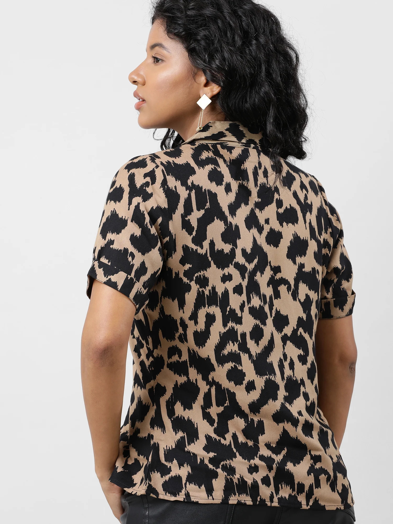 Women Abstract Animal Print Shirt - Image 9