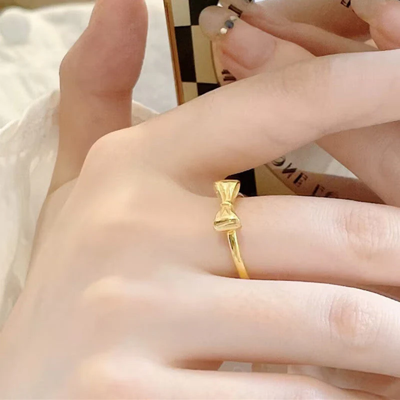 Artificial Golden Bow Knot Ring