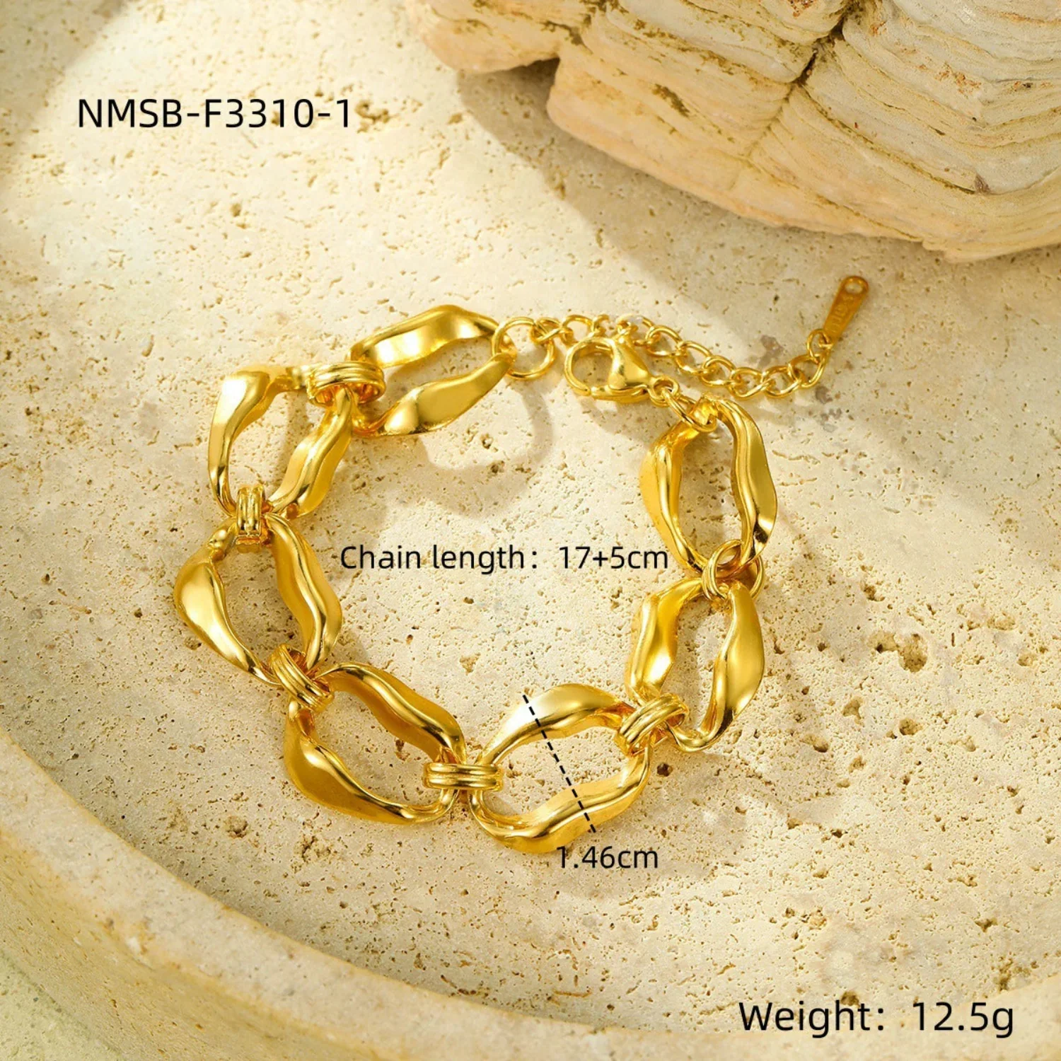 Artisan Gold Toggle Chain Bracelet - Image 2