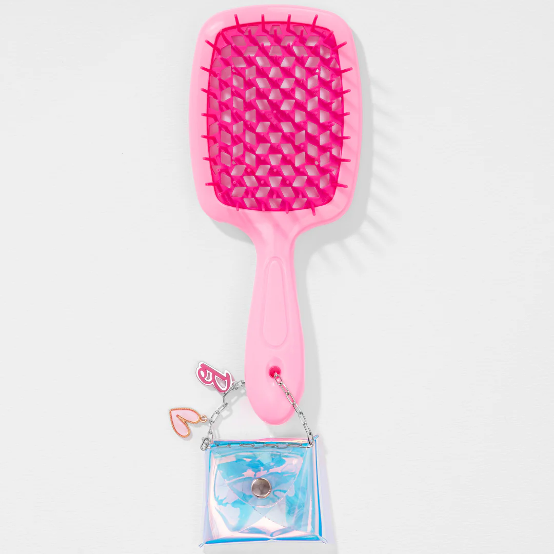 Pink Barbie Drama Detangle Hair Brush with Free Pouch - Image 5