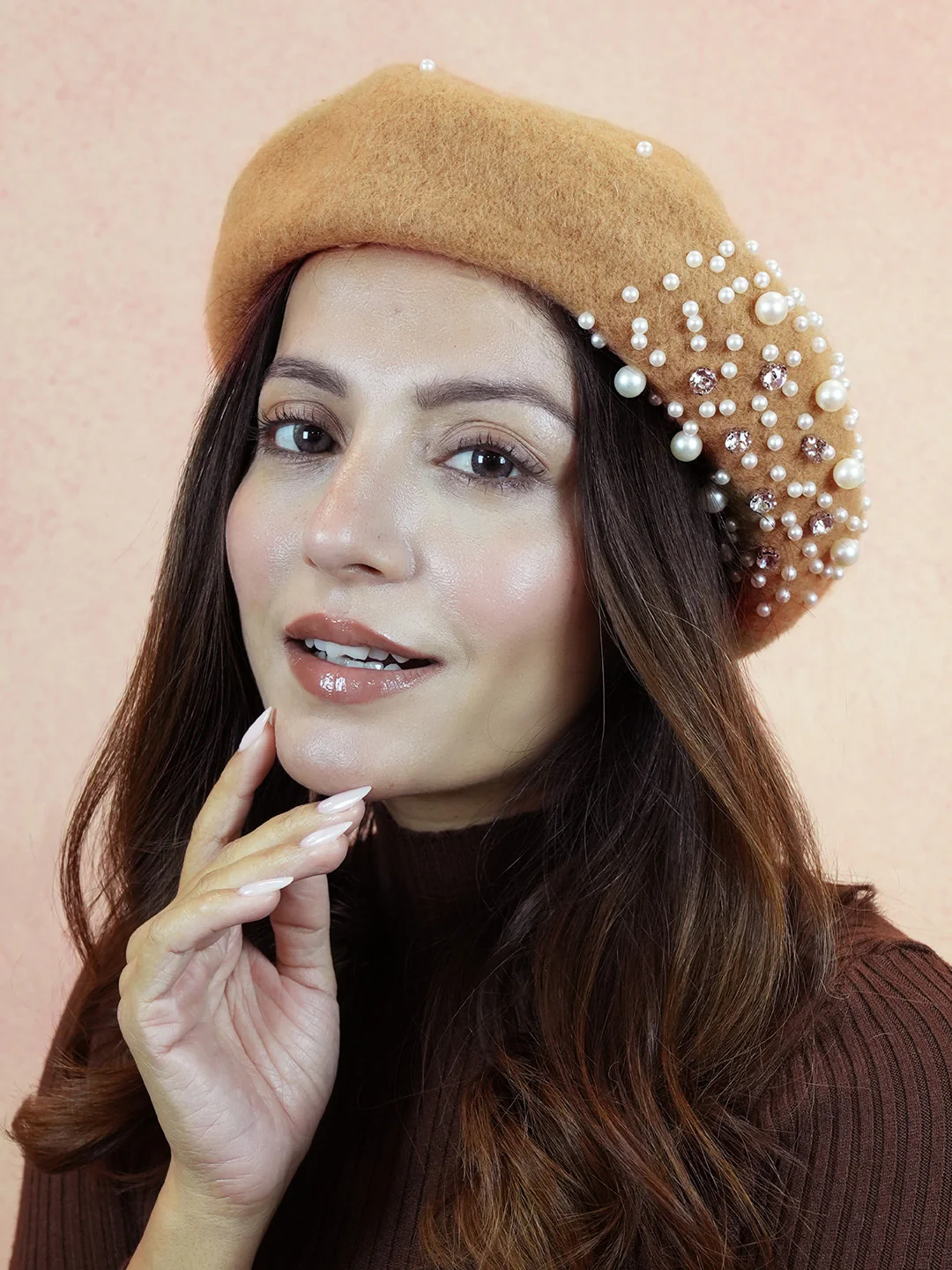 Beret with Pearls & Crystals - Image 2