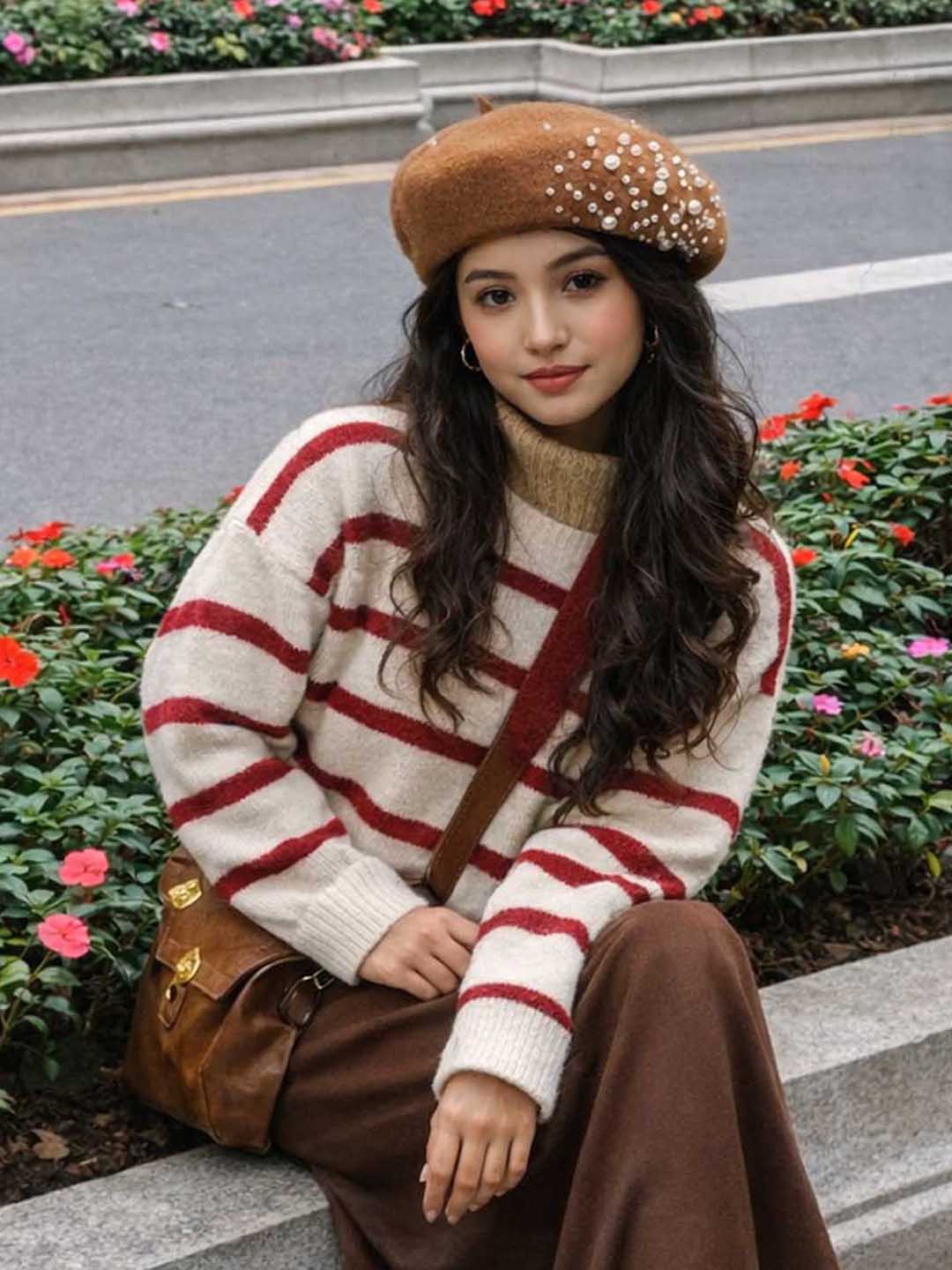 Beret with Pearls & Crystals - Image 3