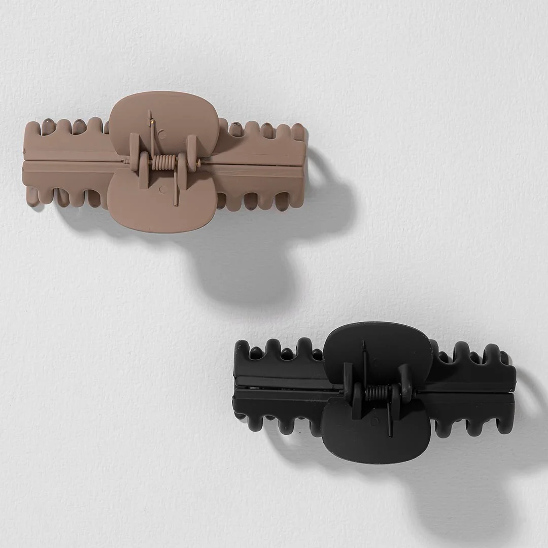 Multi Everyday Neutral Hair Claw Clips Set of 2 - Image 4