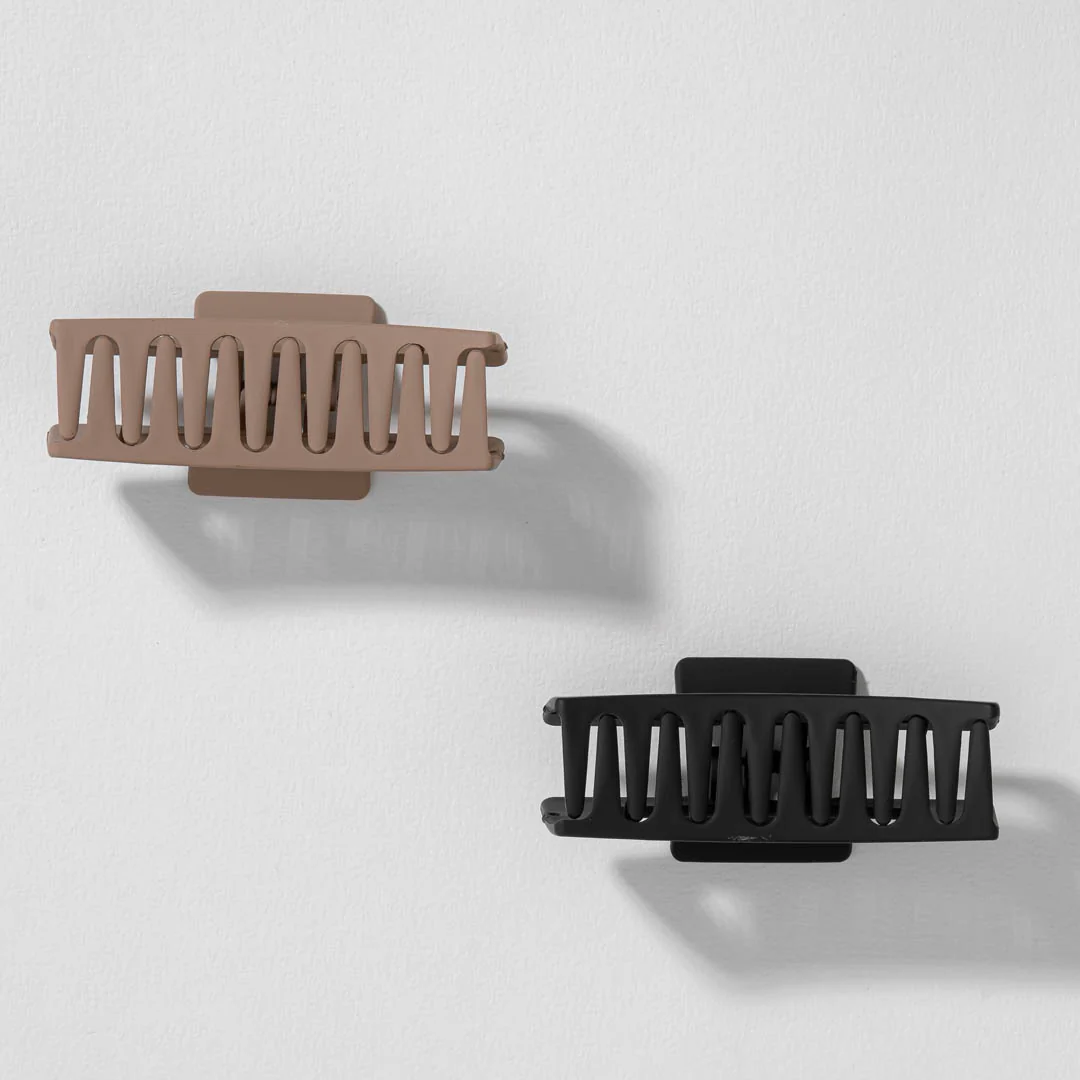 Multi Matte Neutral Hair Claw Clips Set of 2 - Image 2