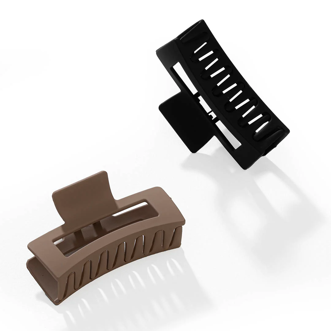 Multi Matte Neutral Hair Claw Clips Set of 2 - Image 4