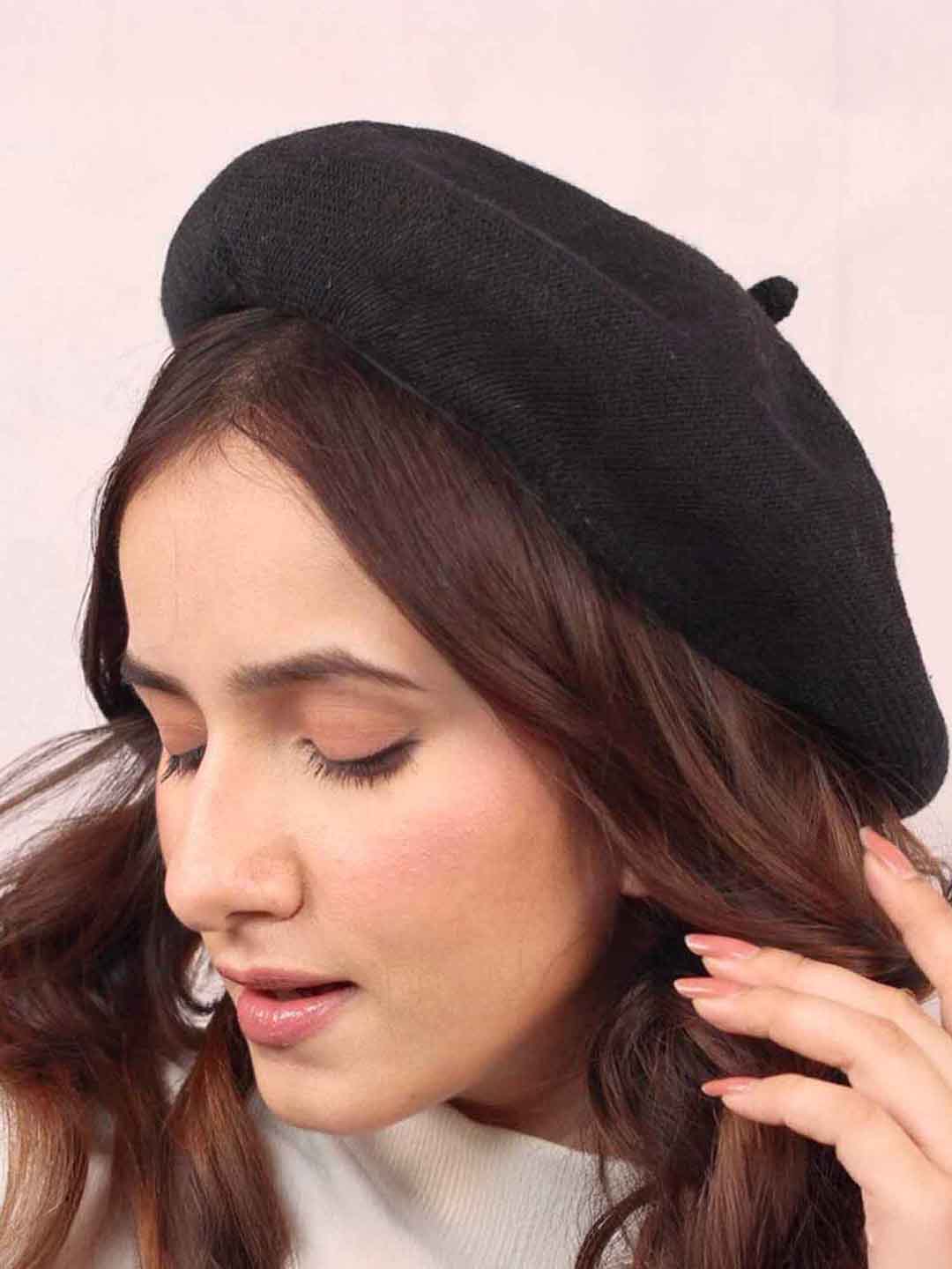 Black Wool Beret - Image 2