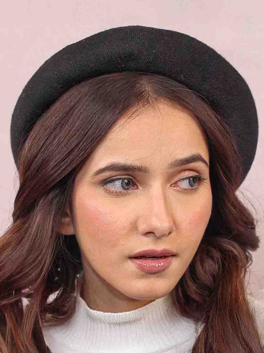 Black Wool Beret - Image 3