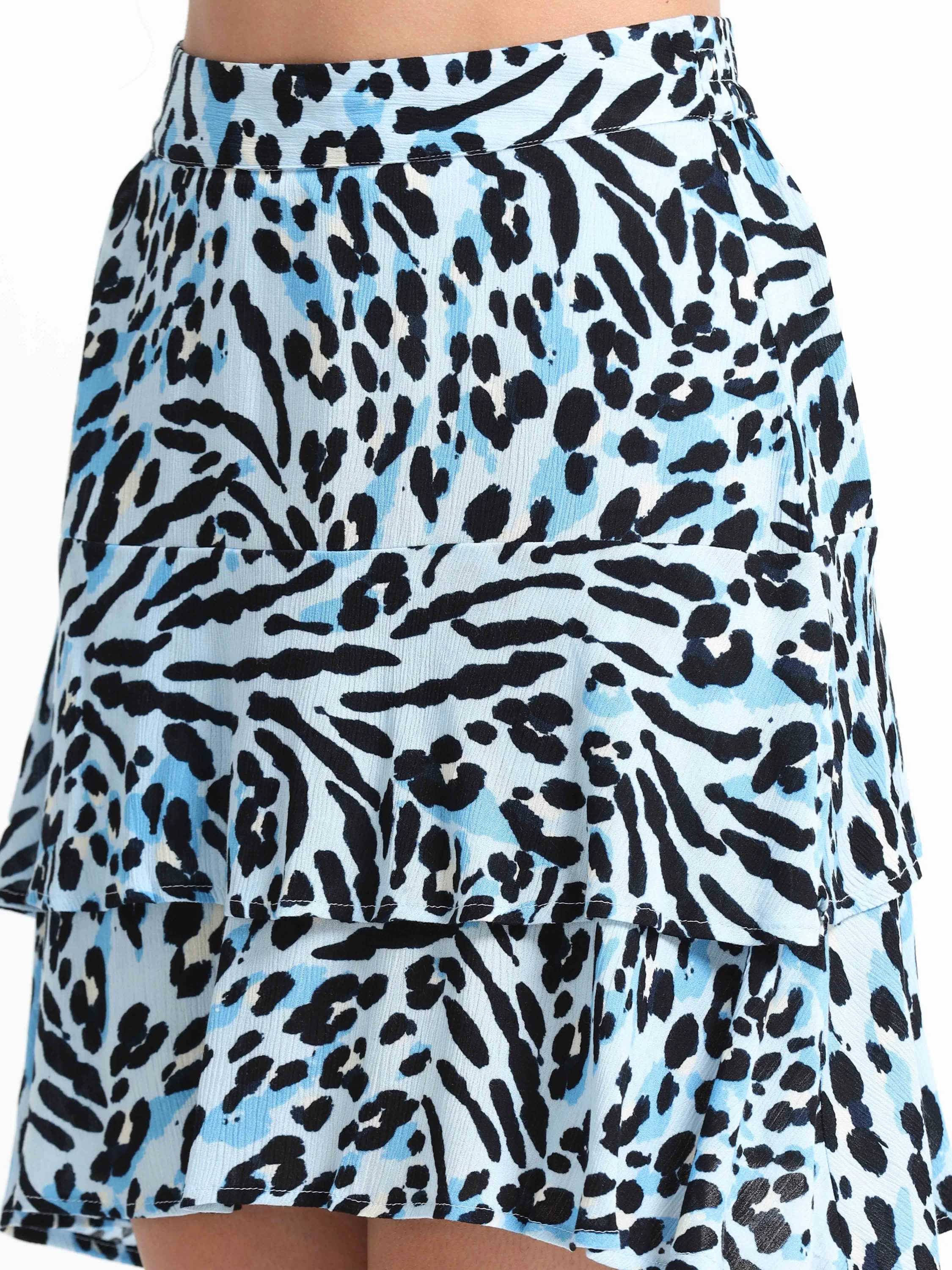 Women Blooms Layered Printed Skirt - Image 5
