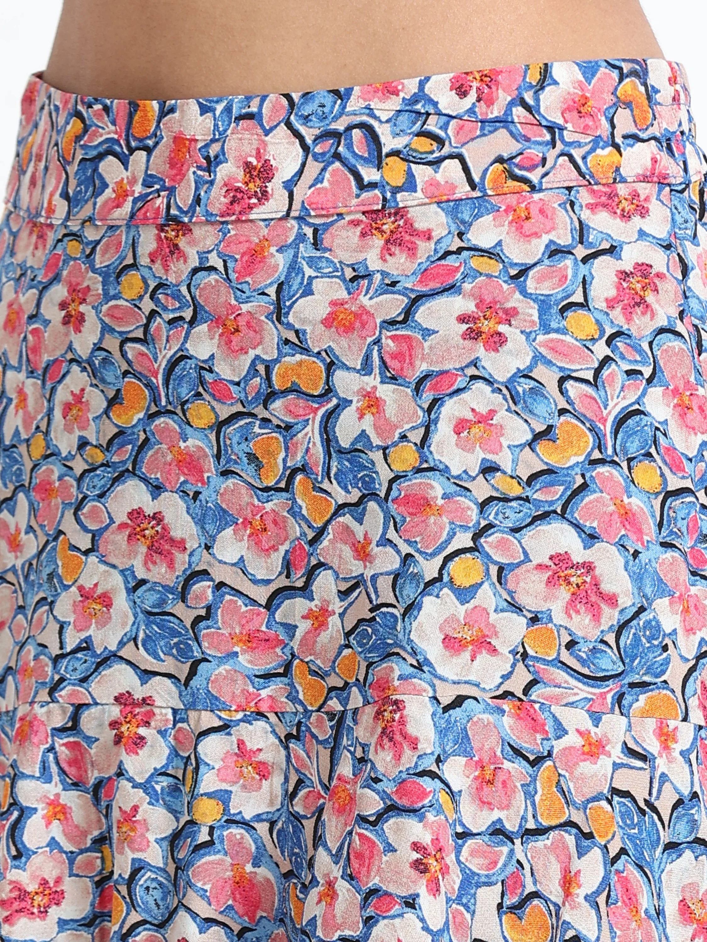 Women Layered Floral Print Skirt - Image 4