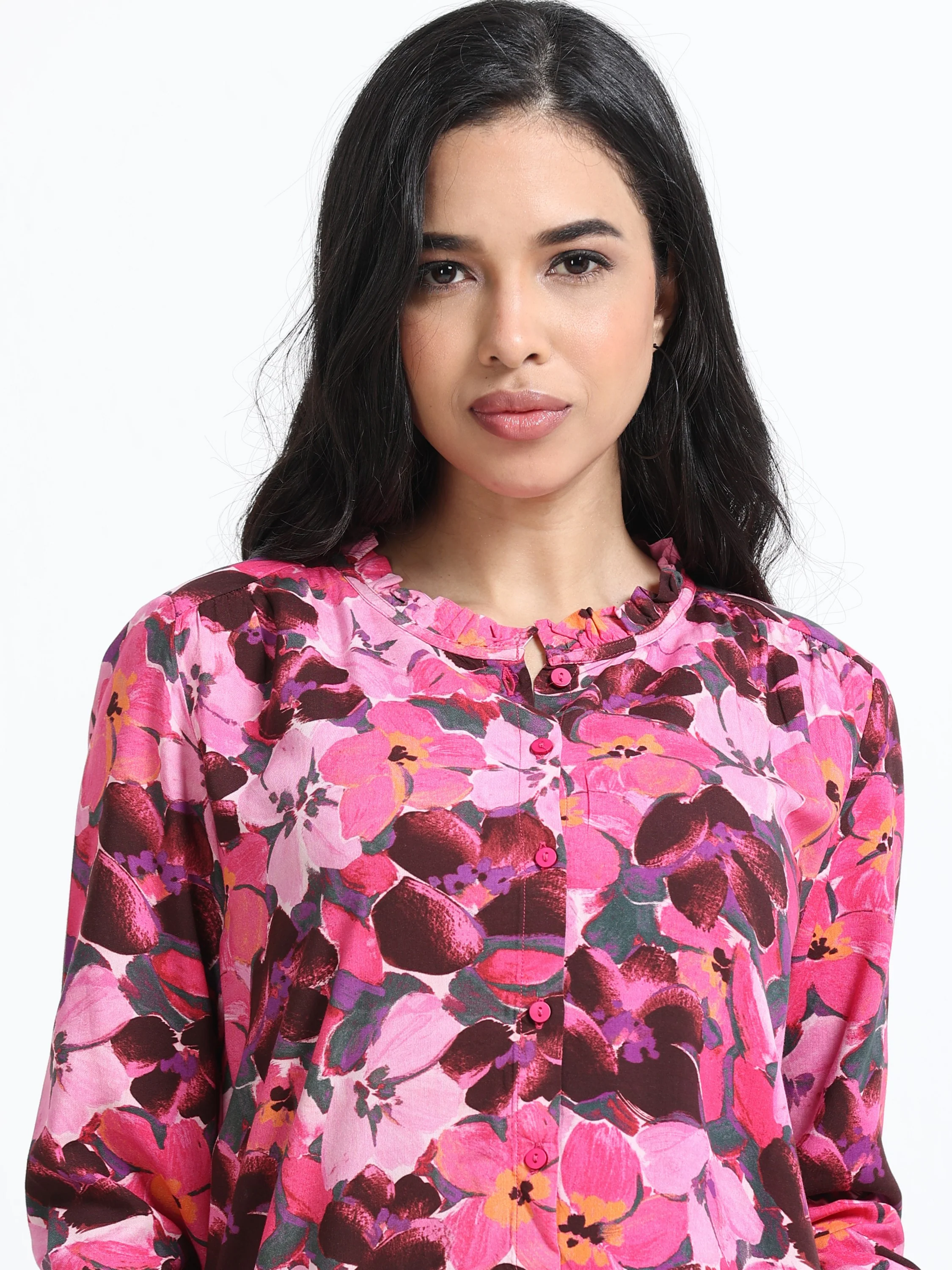 Women Blossom Print Relaxed Shirt - Image 2