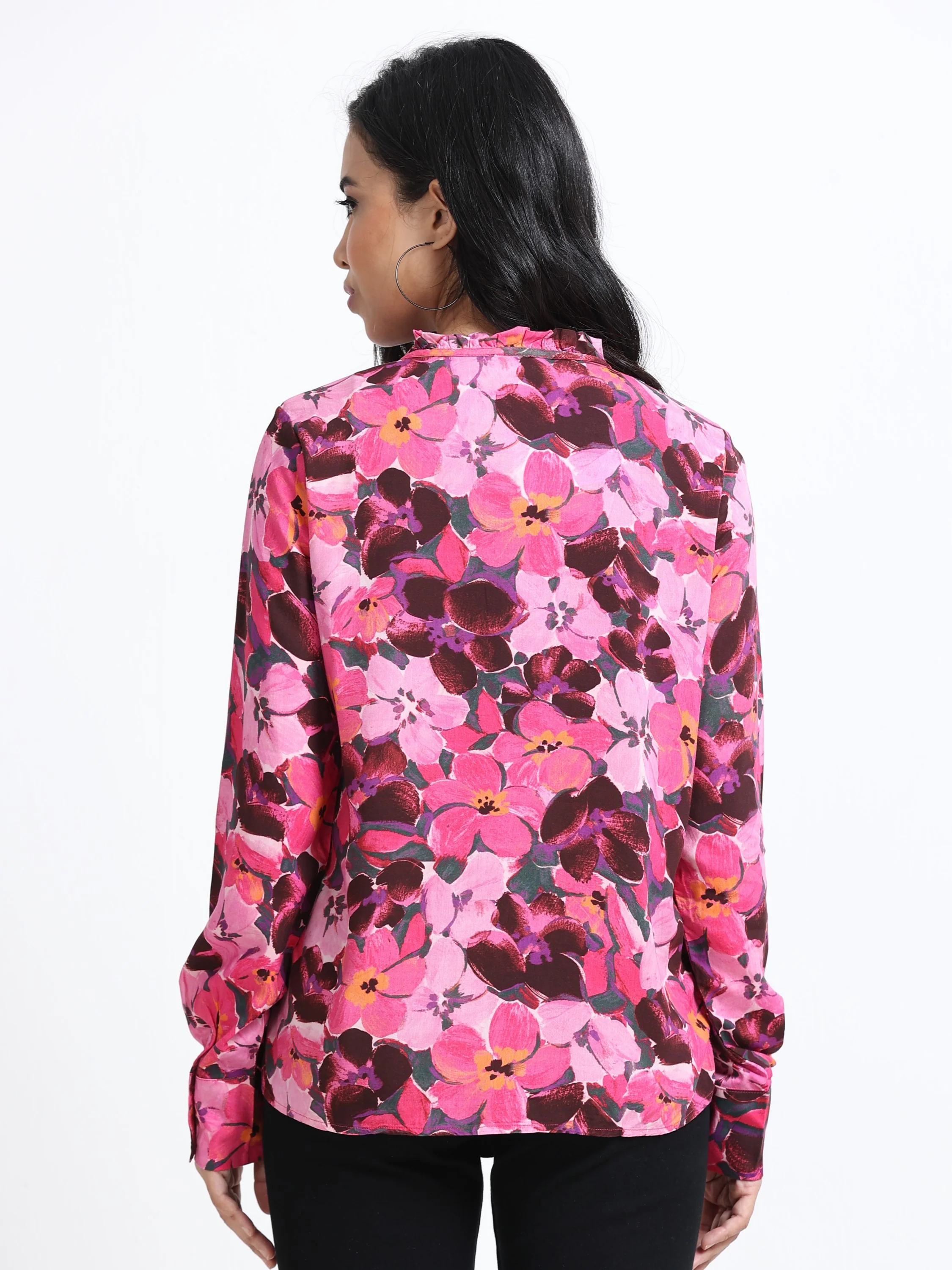 Women Blossom Print Relaxed Shirt - Image 3