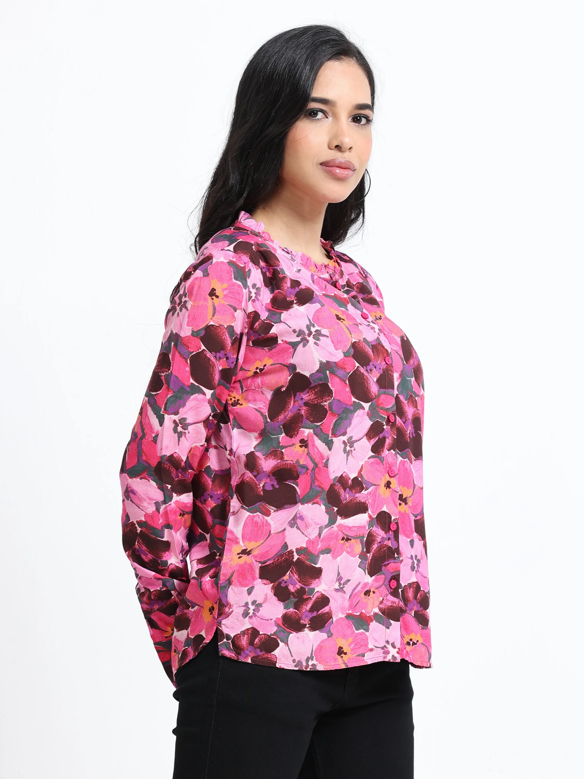 Women Blossom Print Relaxed Shirt - Image 6