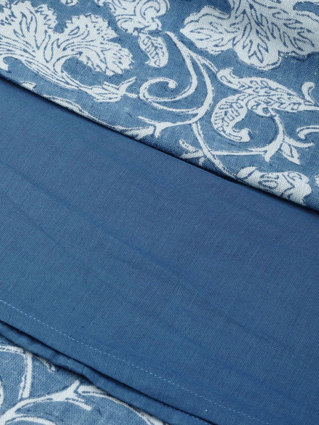 Blue Floral Gathered Kurta - Image 6