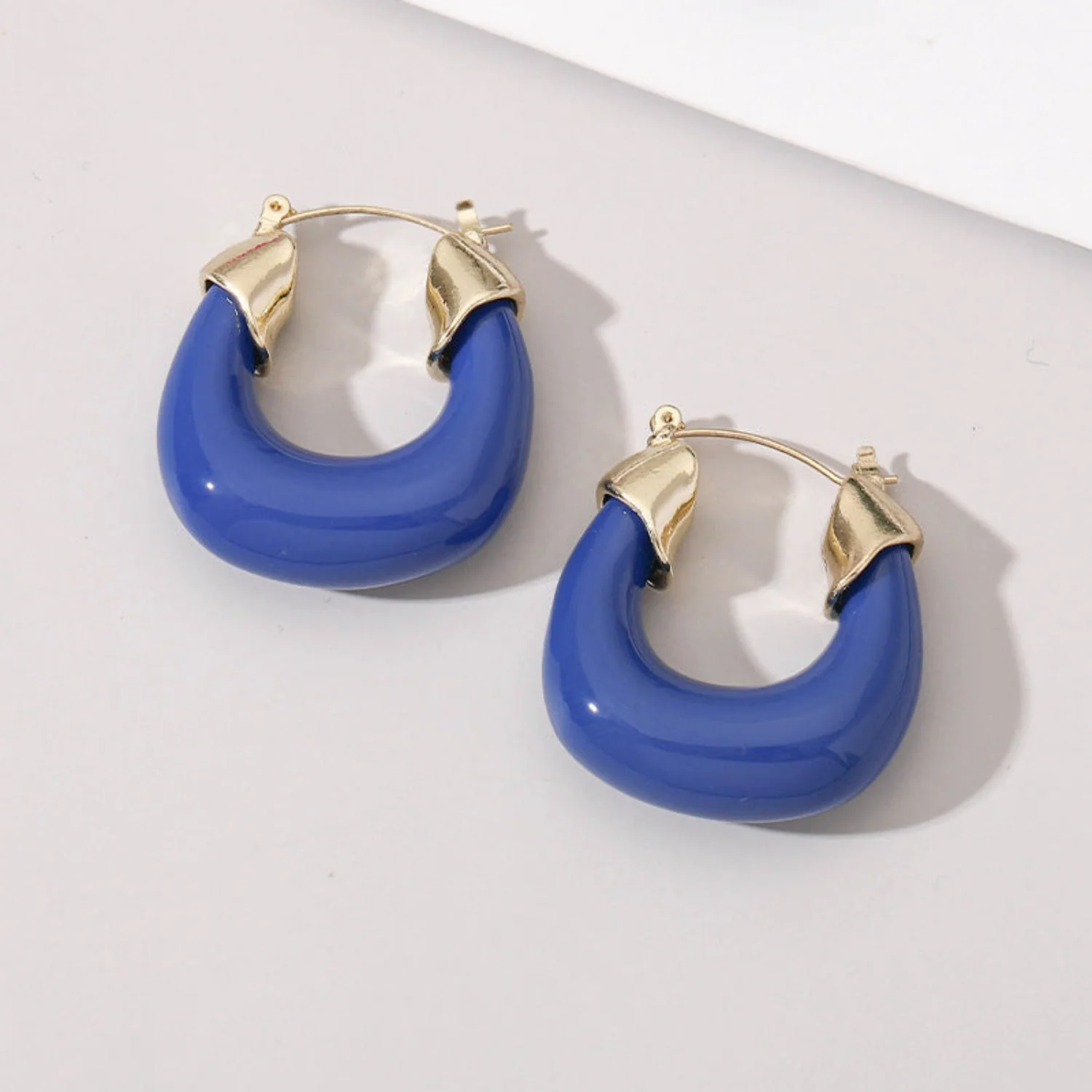 Blue Hoop Earring