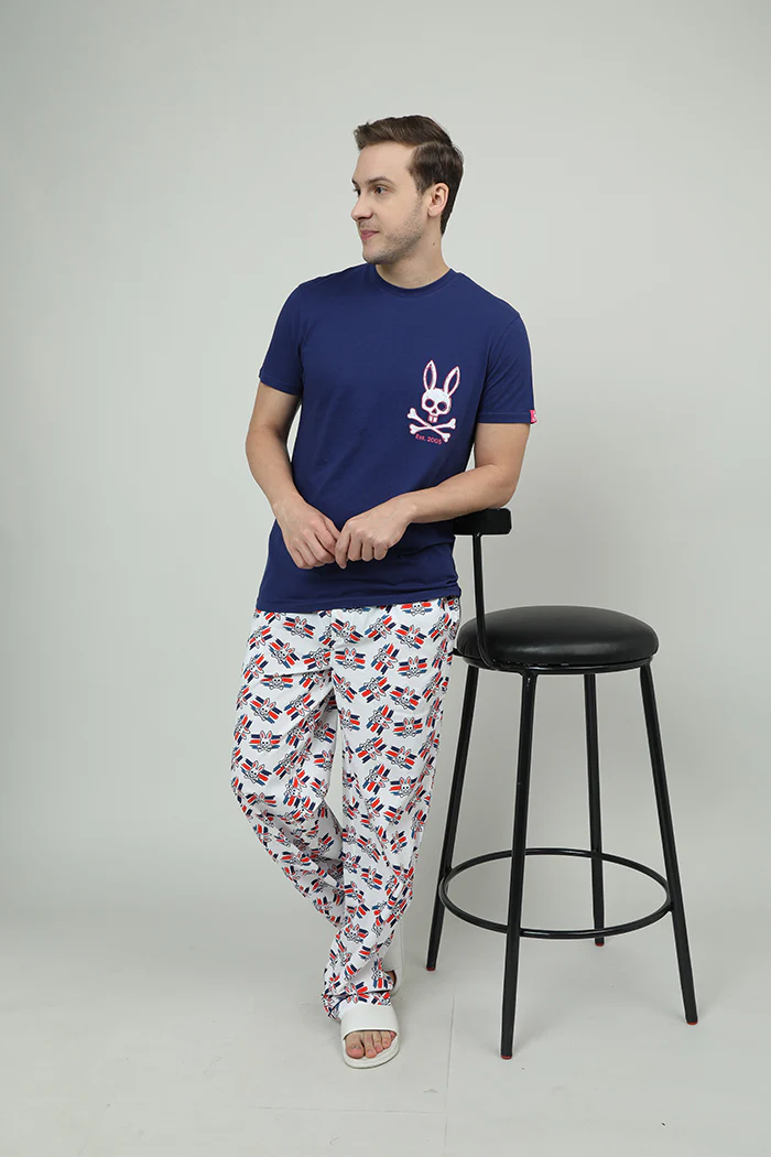 Men Blue Relaxed Fit Round Neck T-Shirt - Image 7