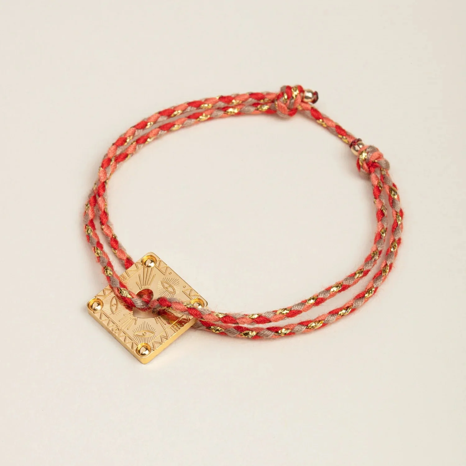 Braided Square Shaped Colored Bracelet