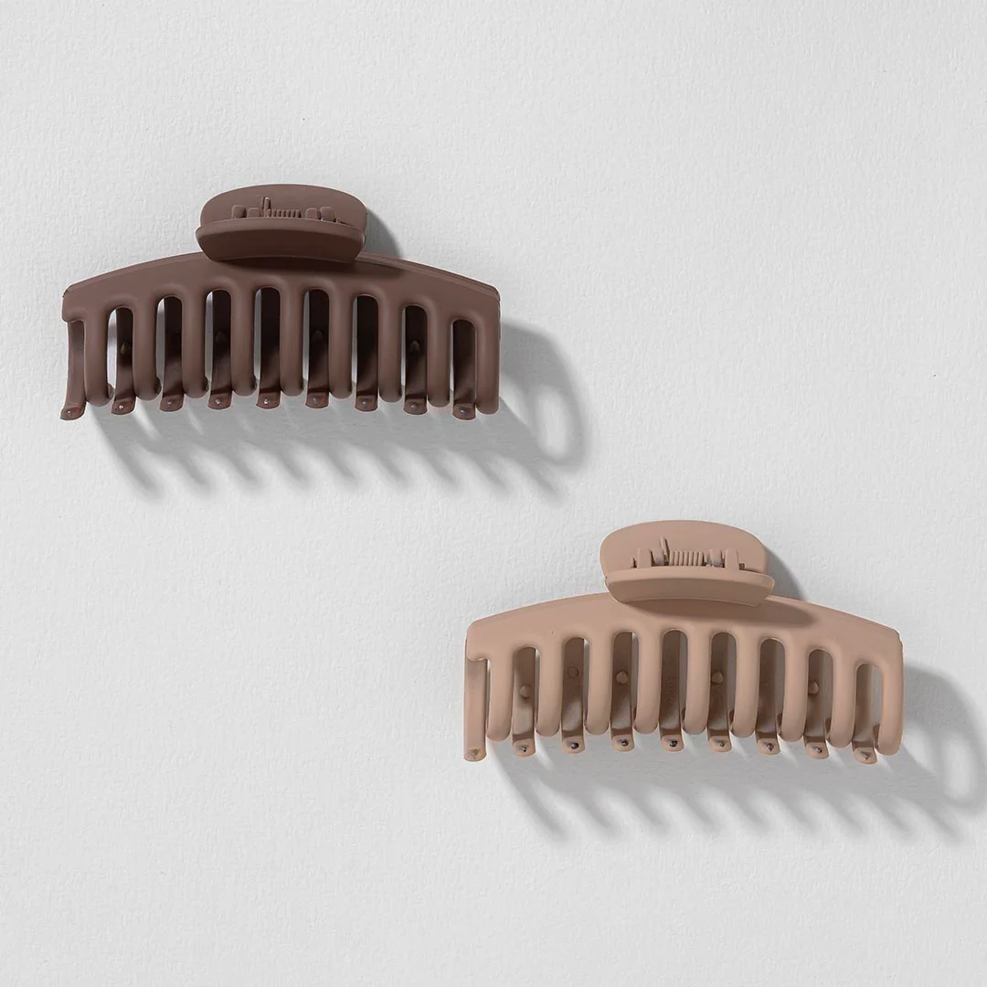 Multi Everyday Neutral Hair Claw Clips Set of 2 - Image 2