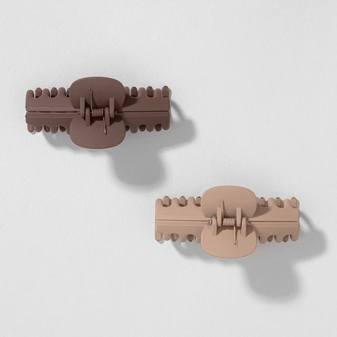 Multi Everyday Neutral Hair Claw Clips Set of 2 - Image 4