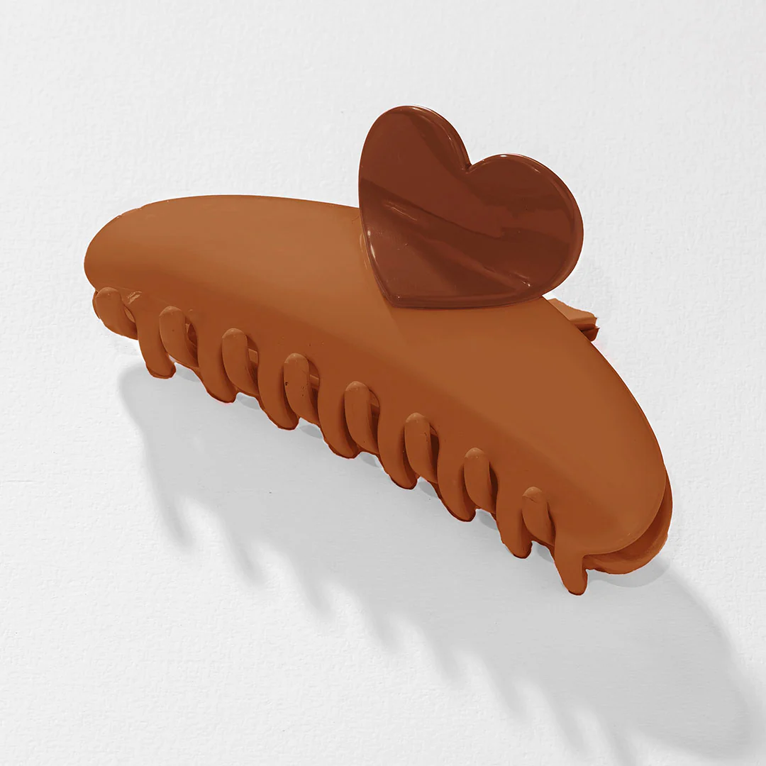 Brown Love Lock Claw Clip - Image 2