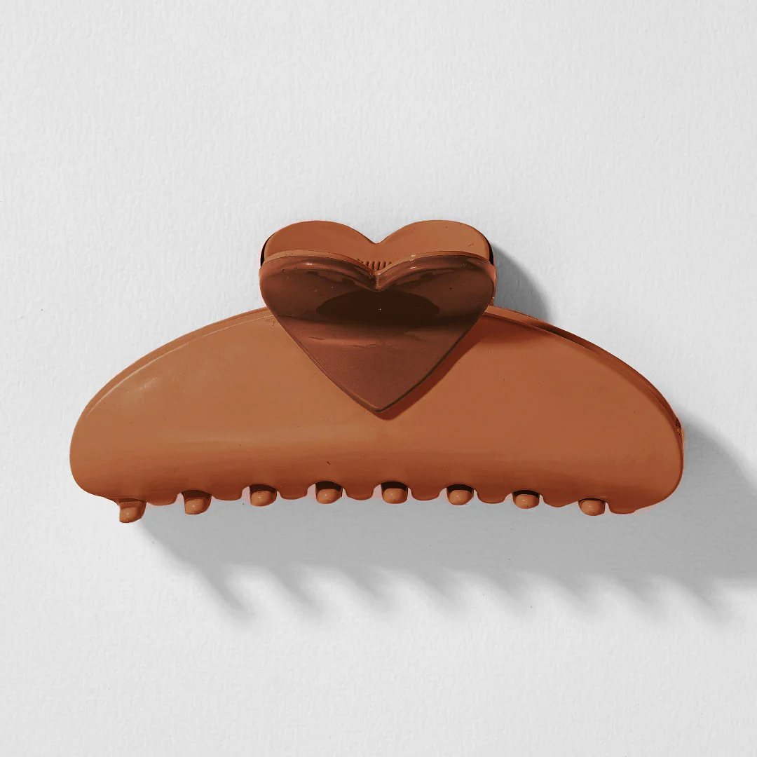 Brown Love Lock Claw Clip - Image 3