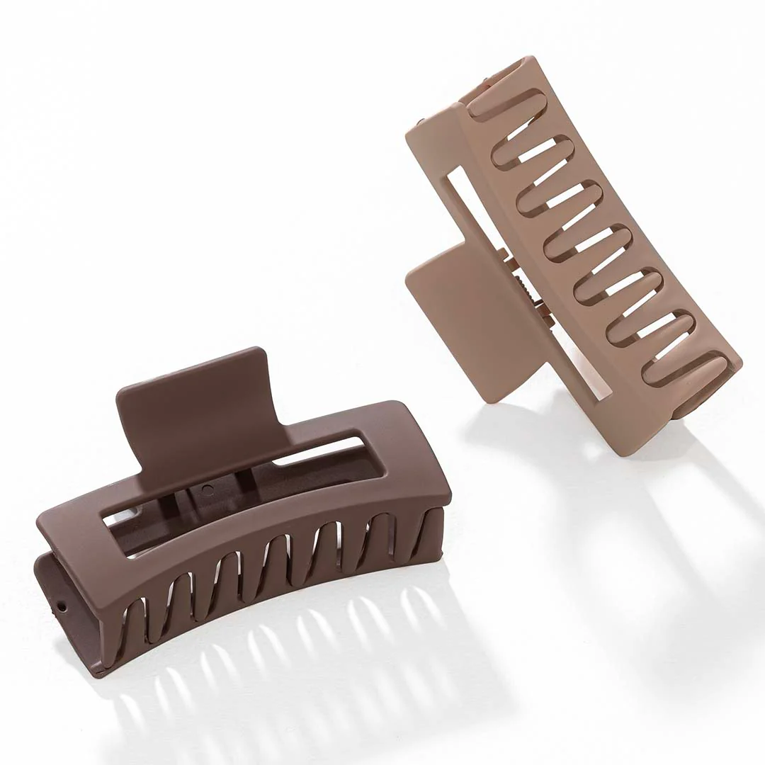 Multi Matte Neutral Hair Claw Clips Set of 2 - Image 2