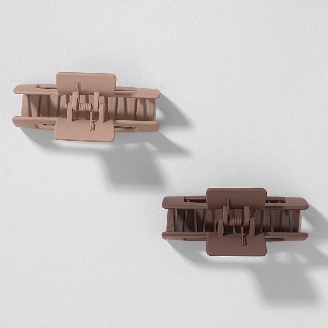 Multi Matte Neutral Hair Claw Clips Set of 2 - Image 4