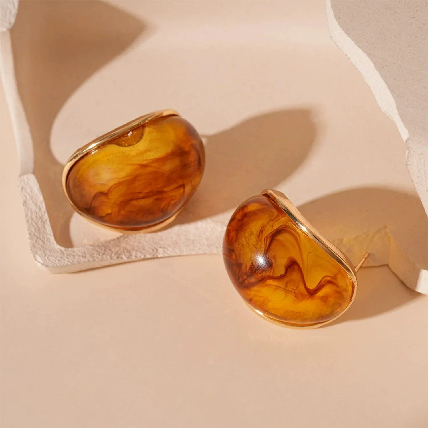 Brown Pearls Stud Earrings