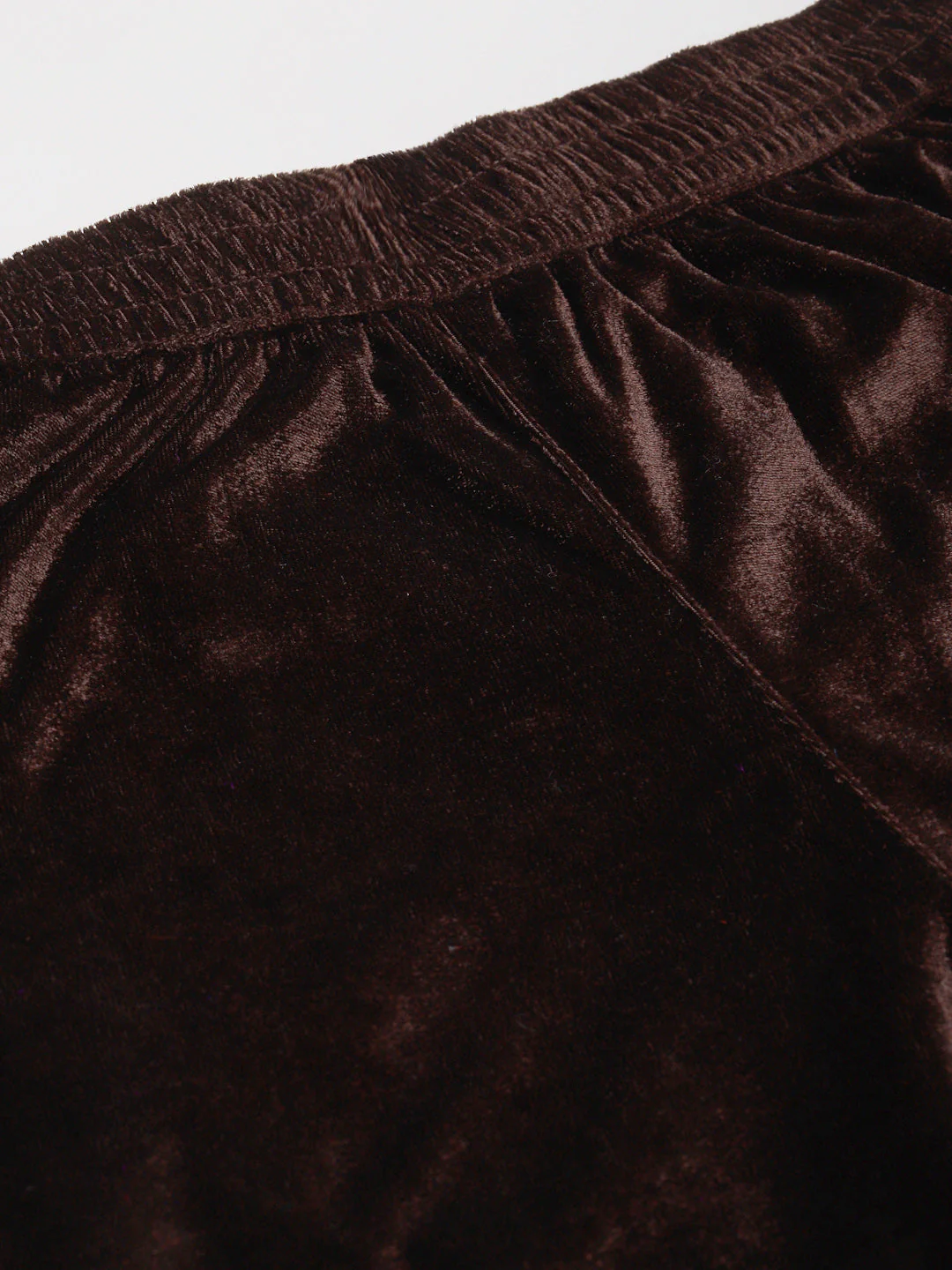 Brown Velvet Embroidered Flared Pants - Image 5
