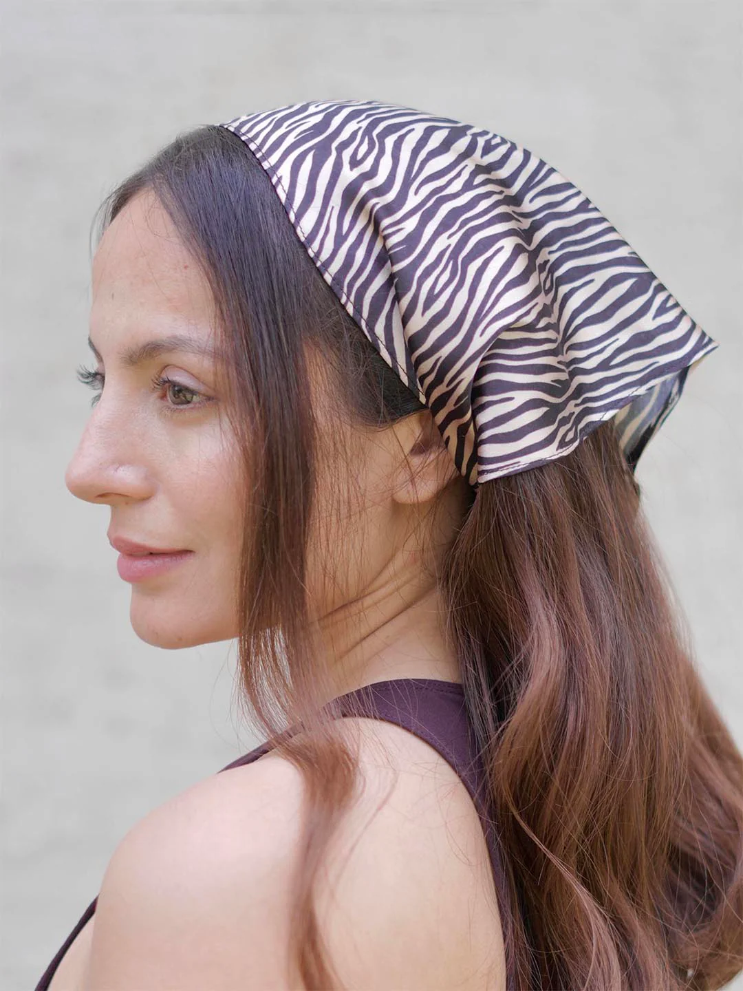 Brown Zebra Patterned Headscarf - Image 4