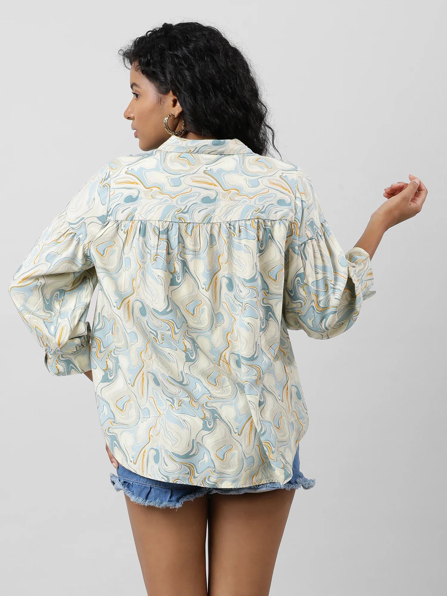 Women Buttoned Up Printed Shirt - Image 12