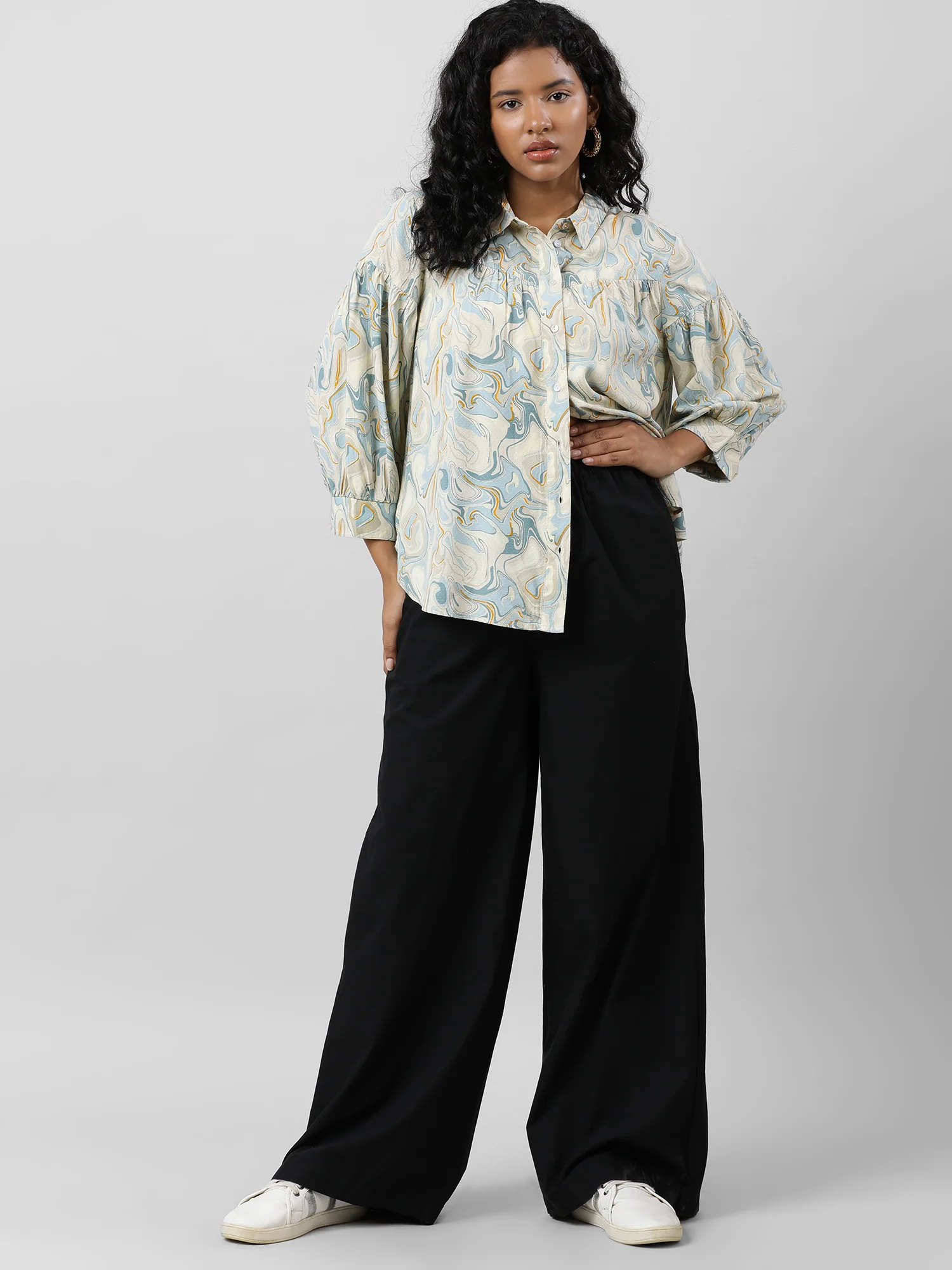 Women Buttoned Up Printed Shirt - Image 13