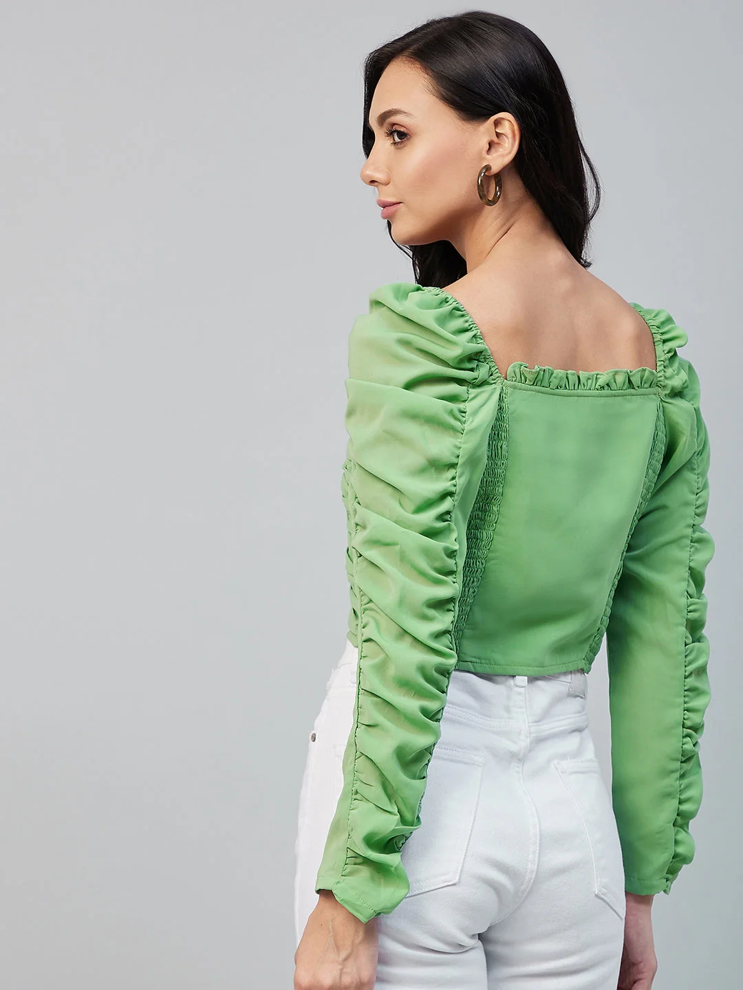 Women Mint Green Regular Top - Image 4