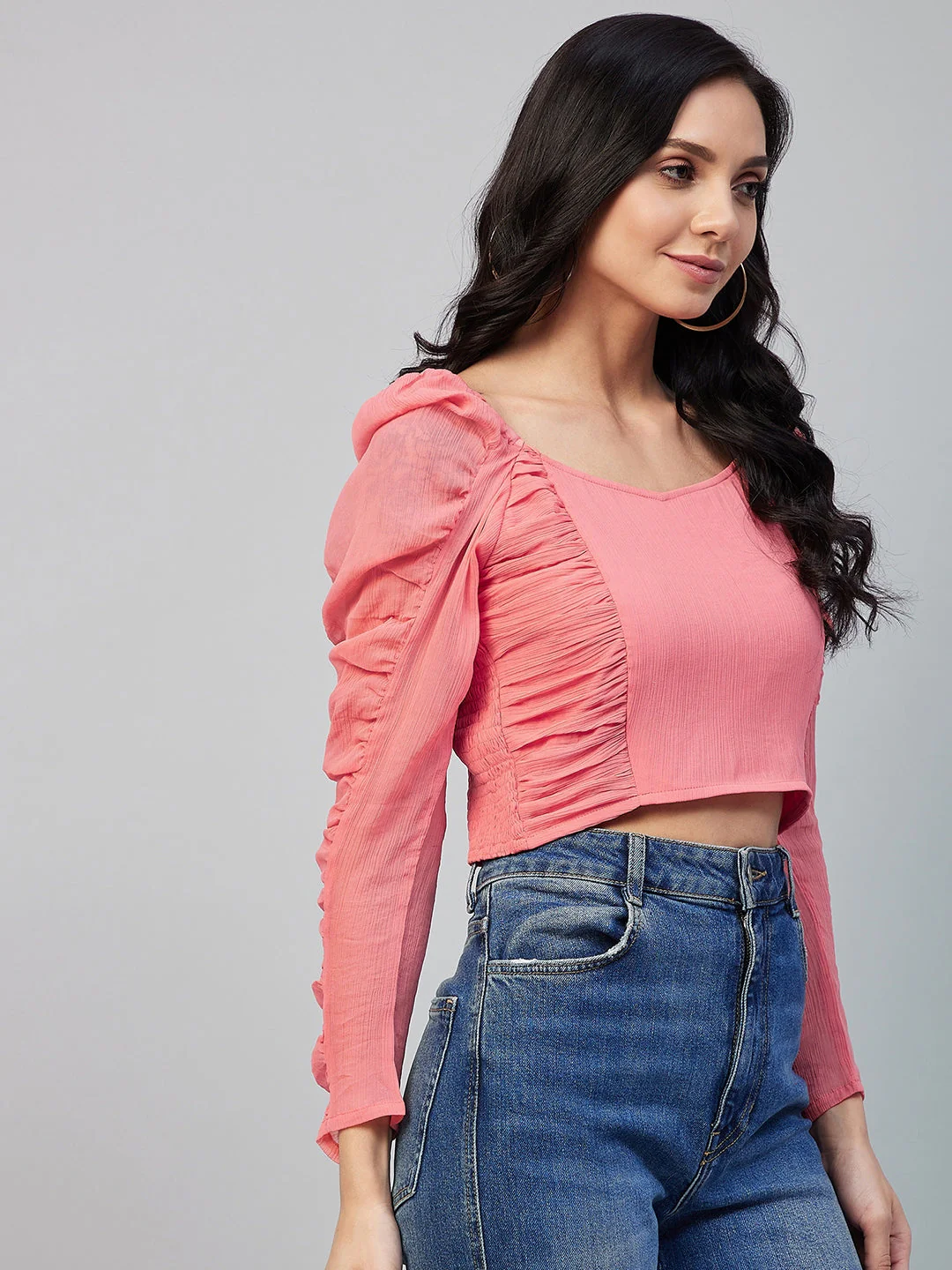 Women Neck Solid Regular Top - Image 2