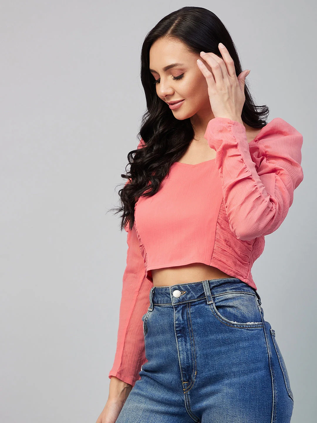 Women Neck Solid Regular Top - Image 3