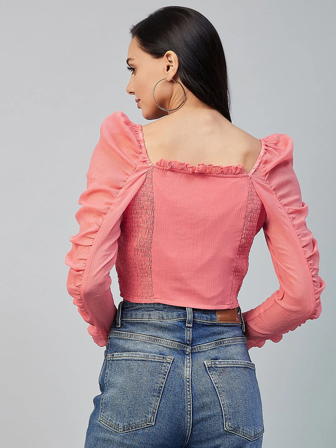 Women Neck Solid Regular Top - Image 4