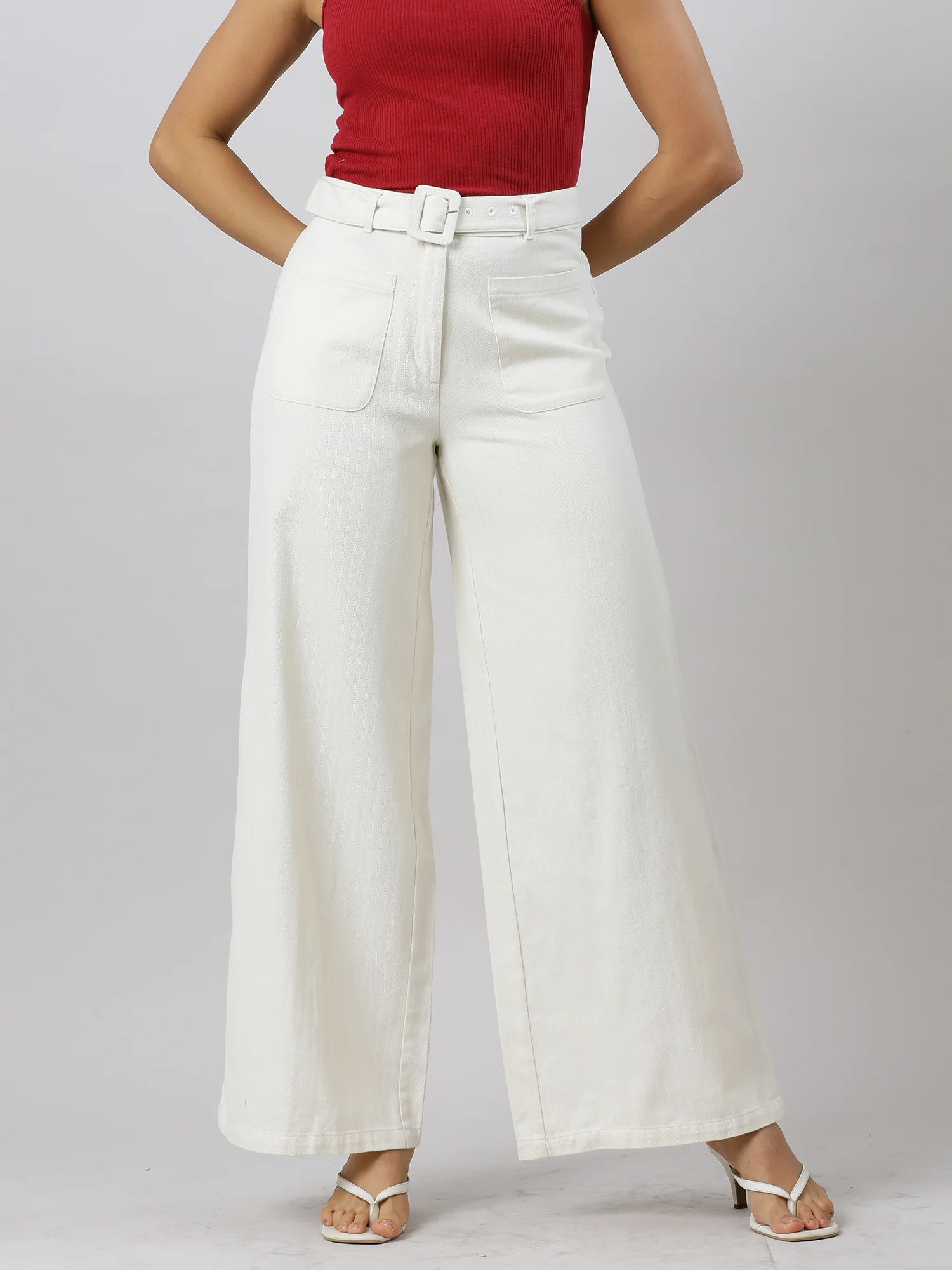 Casual Chic Cream Pant