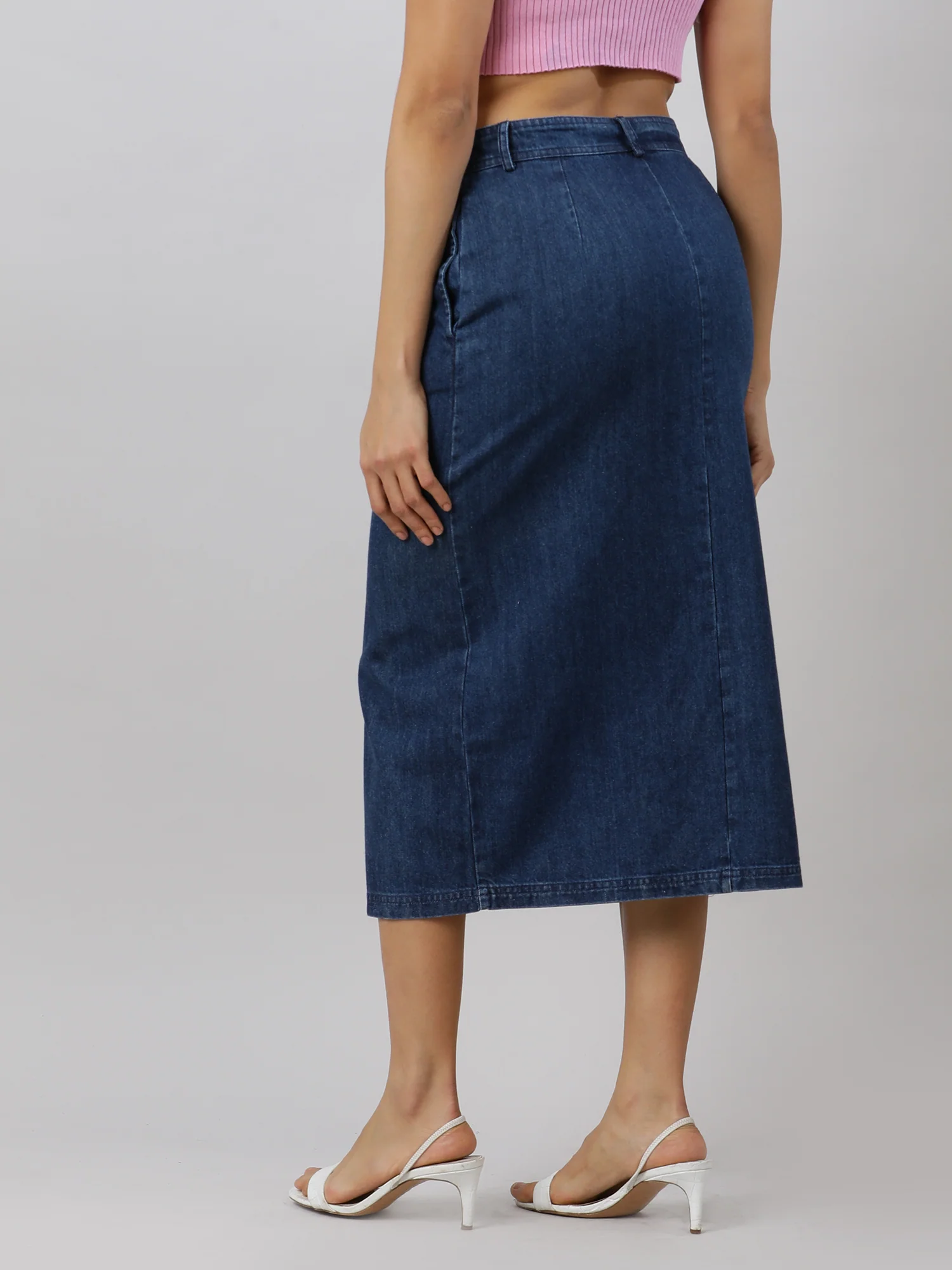 Casual Navy Denim Skirt - Image 5