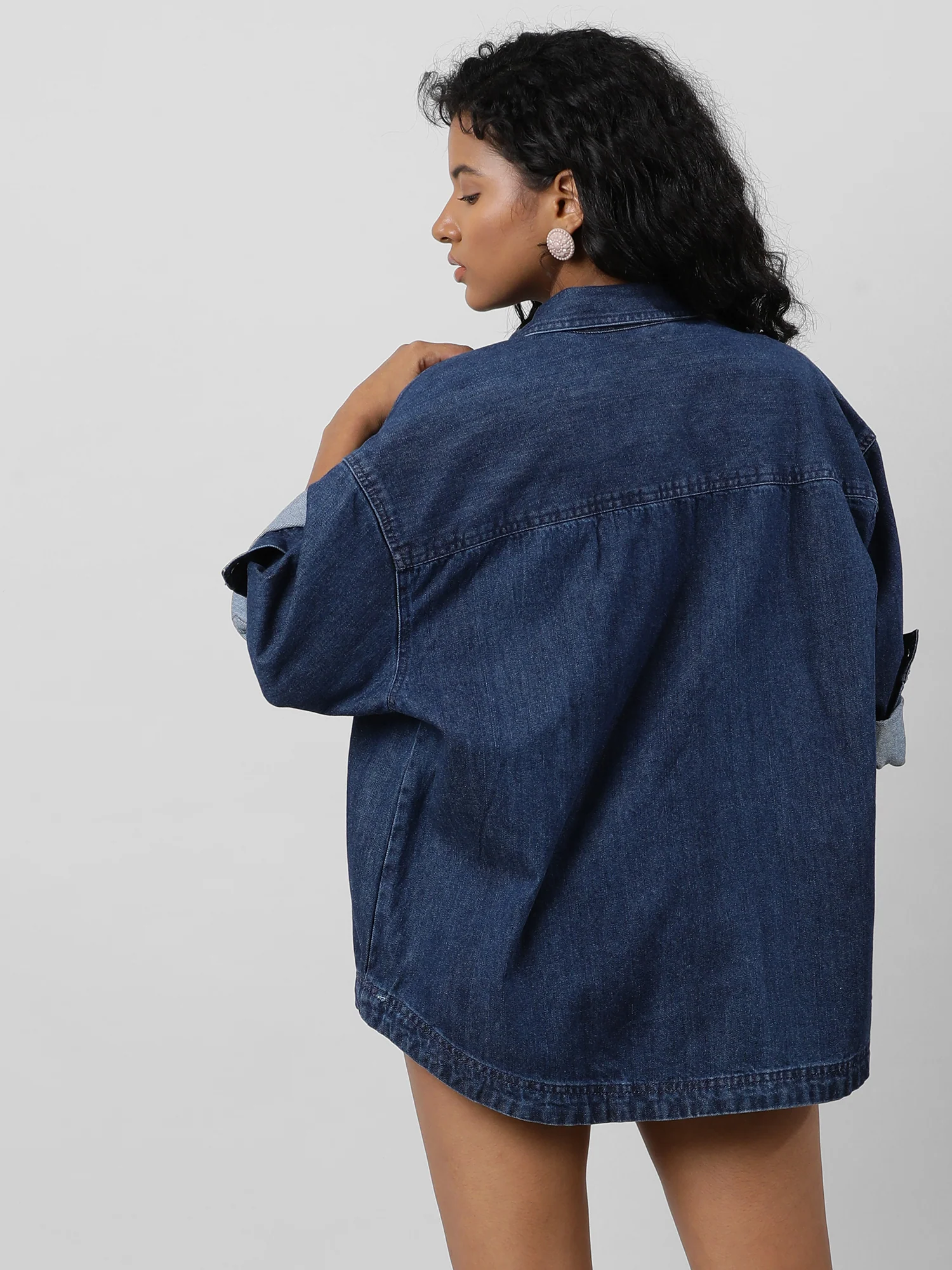 Casual Oversize Denim Shirt - Image 10