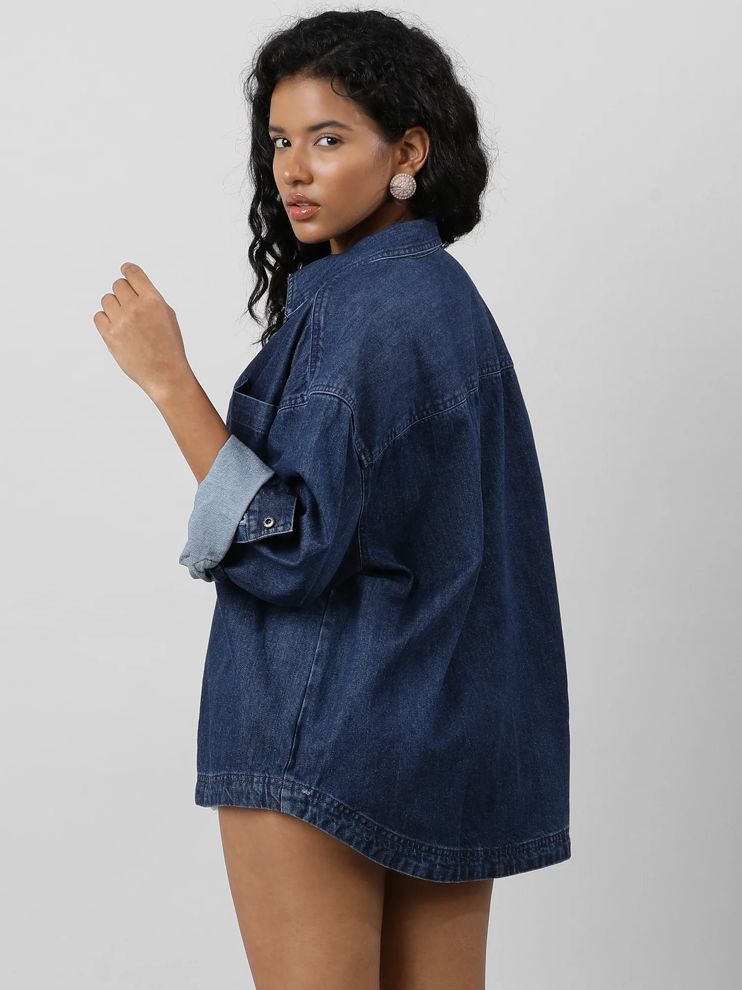 Casual Oversize Denim Shirt - Image 8