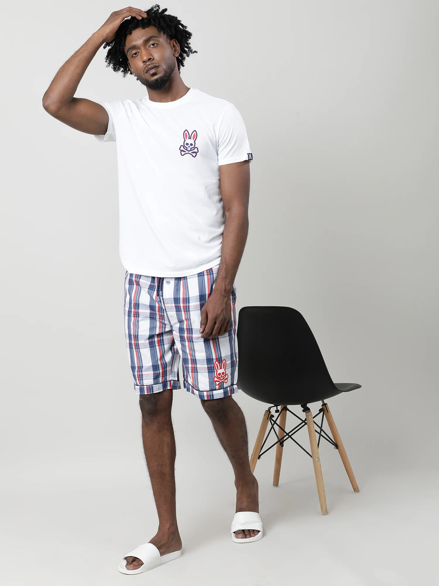 Men Cotton Checks Comfort Fit Lounge Shorts - Image 2