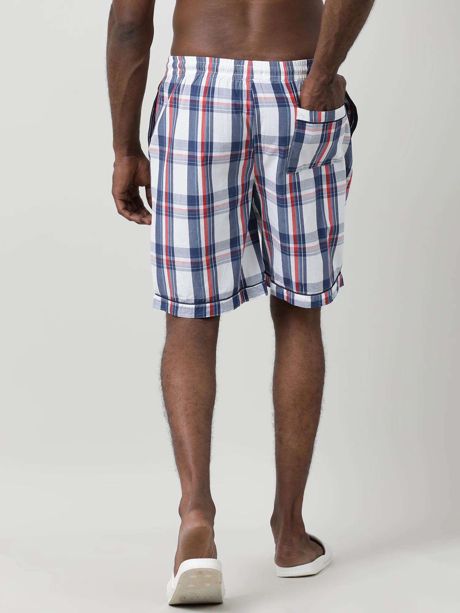 Men Cotton Checks Comfort Fit Lounge Shorts - Image 6