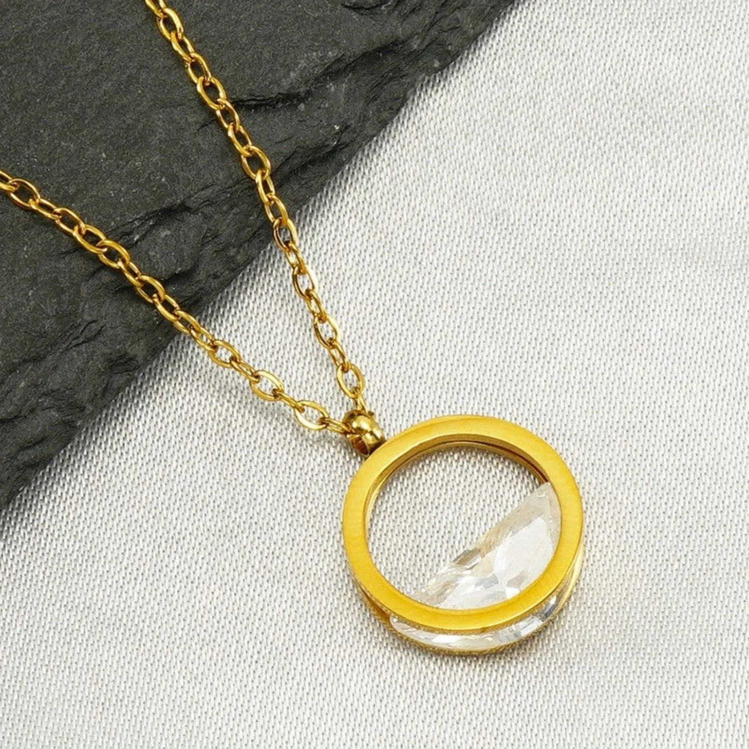 Crystal Eclipse Pendant Necklace