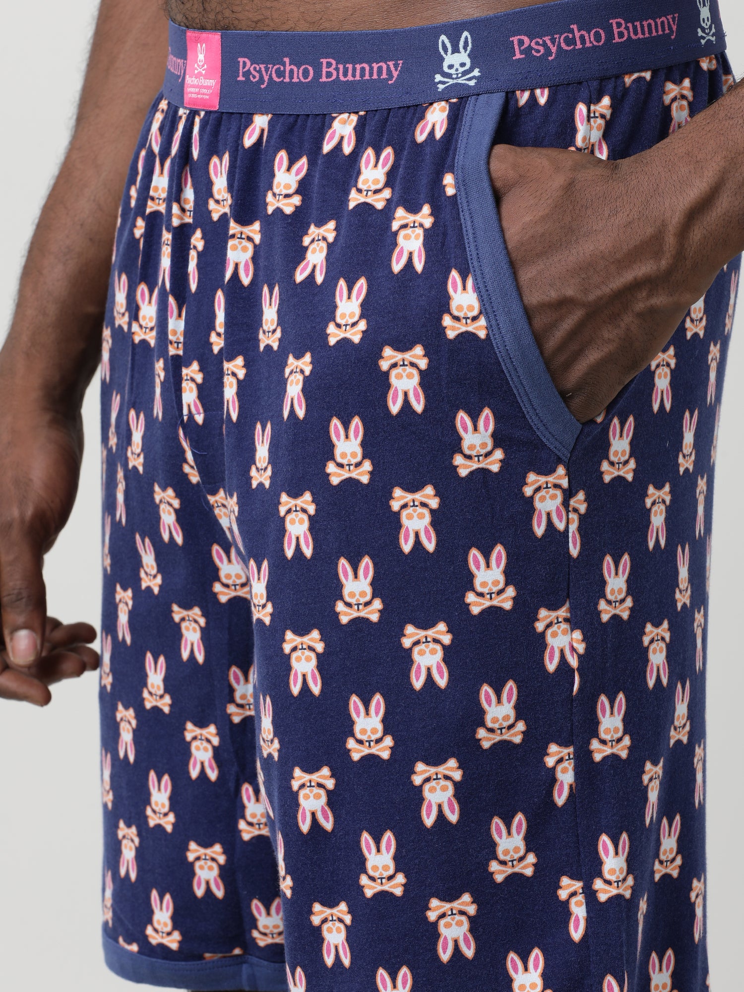 Men Blue Oversized Cotton Knee-Length Shorts - Image 5