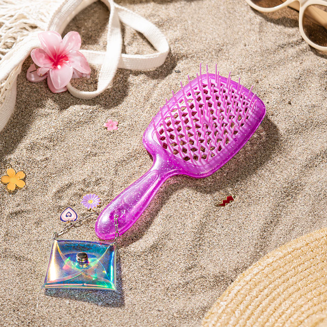 Purple Drama Detangle Hair Brush with Free Pouch - Image 10
