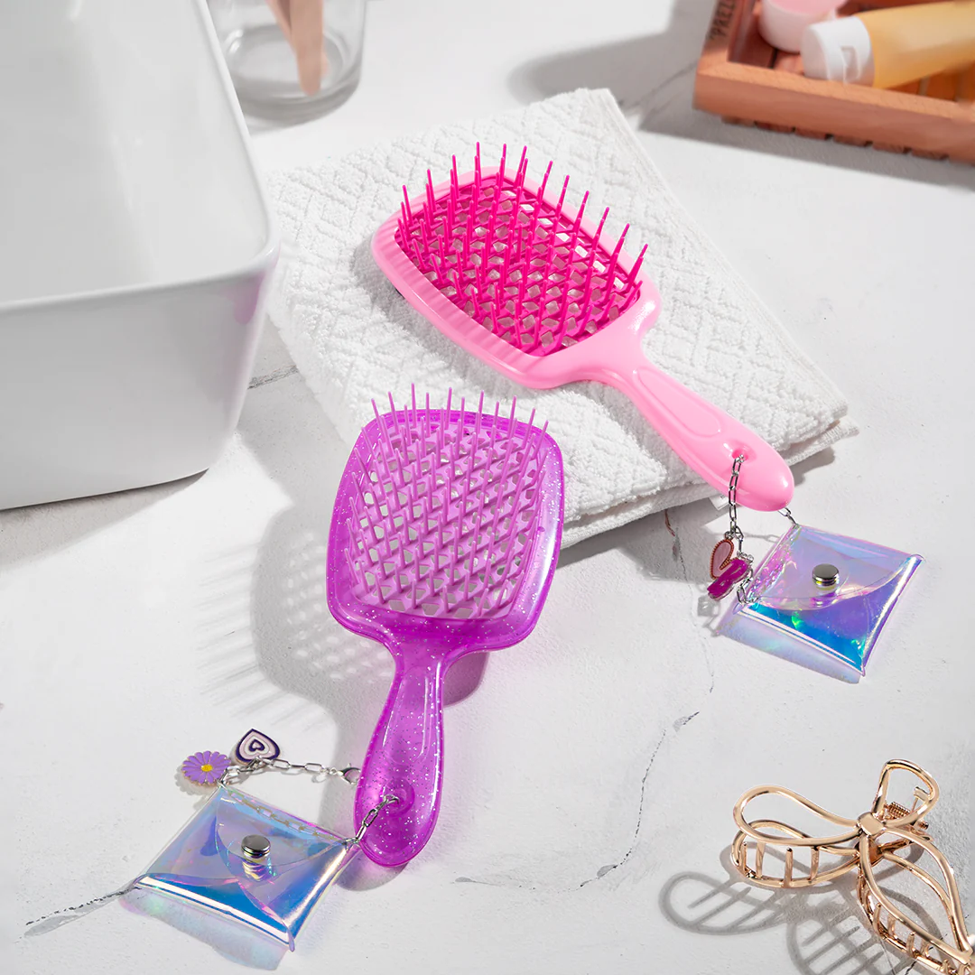 Purple Drama Detangle Hair Brush with Free Pouch - Image 11
