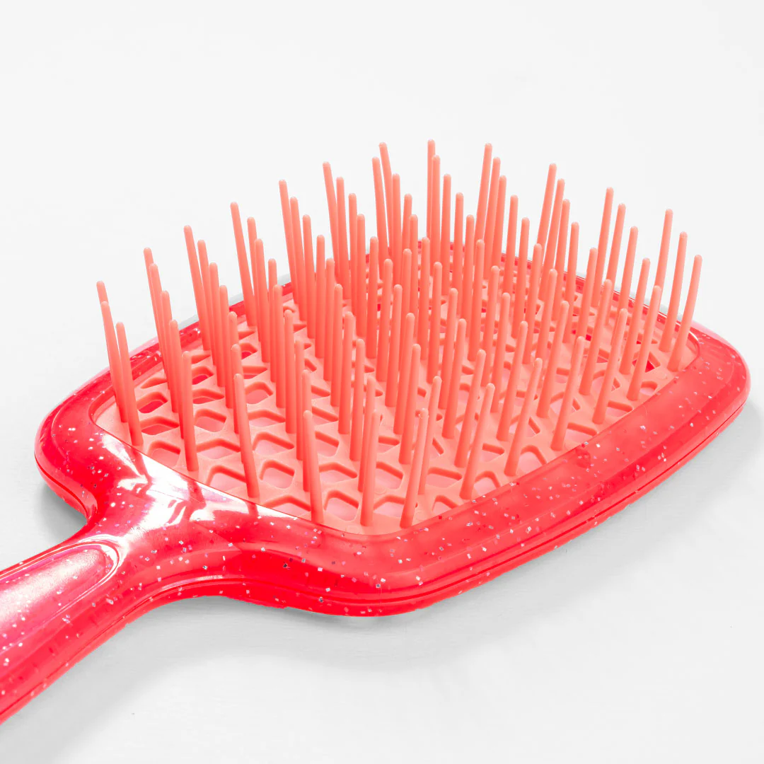 Coral Drama Detangle Hair Brush with Free Pouch - Image 6