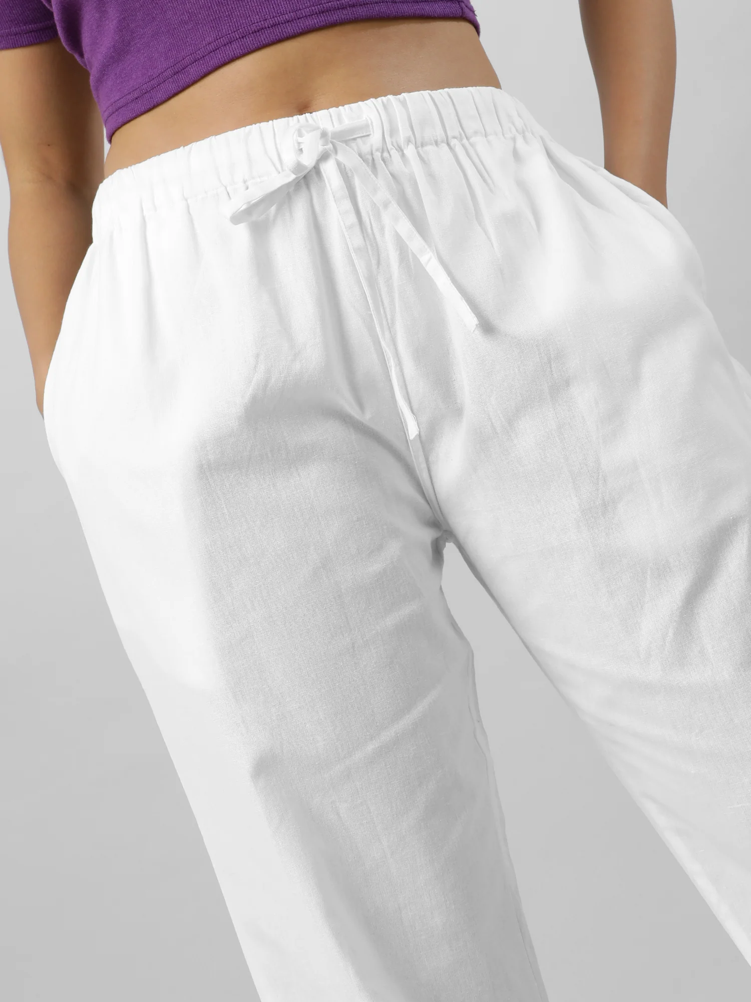 Women Easy Breezy White Holiday Pants - Image 5