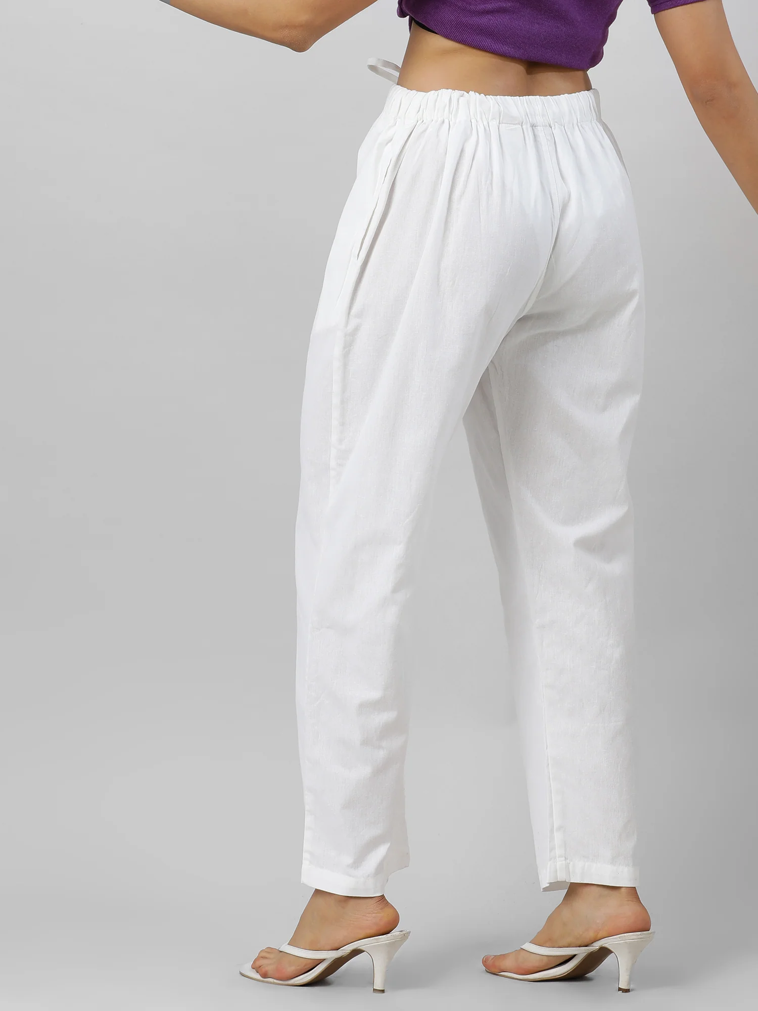 Women Easy Breezy White Holiday Pants - Image 8