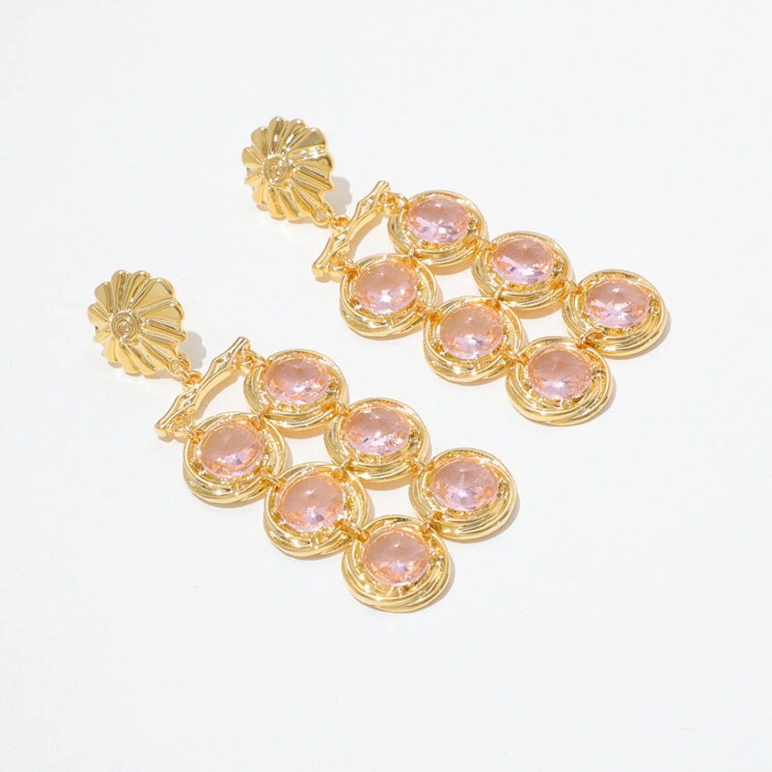 Elegant Hydro Quartz Pink Drop Earring