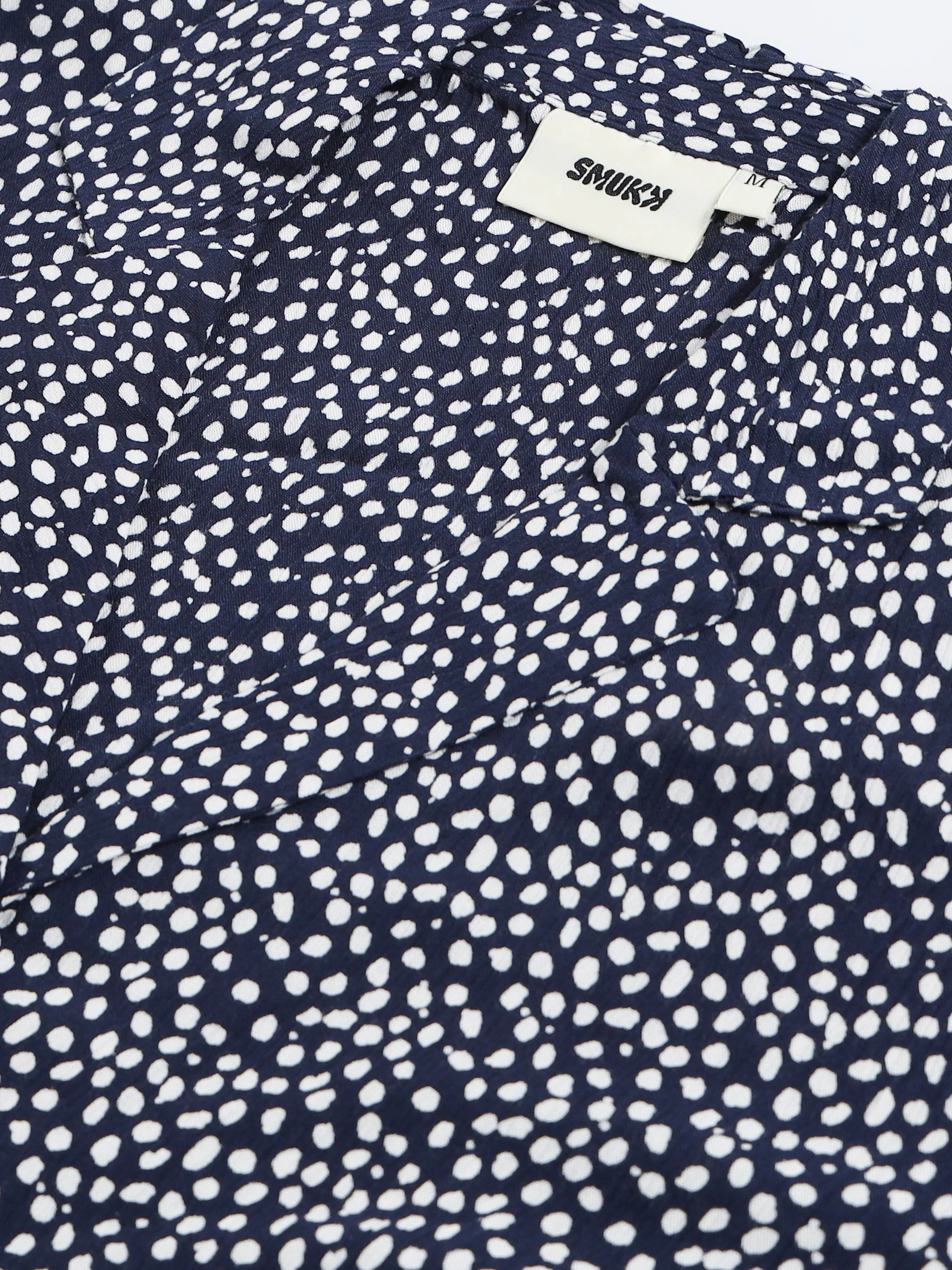 Women Elegant Navy Printed Shirt - Image 5